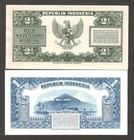 Indonesia Full Set 2 Pcs 1 2 1 2 2 5 Rupiah P-40 P-41 1953 Unc No Stain