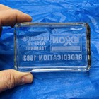 Vintage Exxon Mobil Glass Paper Weight Charleston Wv 1983