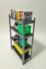 1 18 Scale Garage Storage Rack Diorama     4-tier Shelf W  Tools  Bins   Car Parts