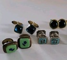Vintage Mens Cufflinks Lot 8 Pieces - 4 Pairs Snap On Swank Lavico