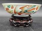Chinese 19th Century Antique Porcelain Bowl With Floral   Phoenix Famille Rose