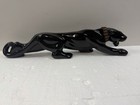 Vintage 1950s Ceramic Stalking Black Panther Tv Top Figure Statue Mcm