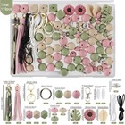 119pcs Green 12mm 15mm Silicone Beads Sunflower Focal Beads Sets