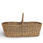 Vintage Wicker Market Basket With Handle Flowers French Country Cottagecore