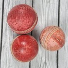 Vintage Cricket Balls Antique Red Leather Hand Stitched Lot Of 3
