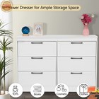 6 Drawers Dresser Double Wood Storage Dressers Chests Of Drawers For Bedroom