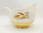 Vtg 1950 s Century Service Autumn Gold Wheat Gravy Boat Sauce Pitcher Gold Trim