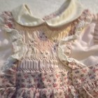 Vintage Polly Flinders Girls 24 Month Floral Smocked Puff Sleeve Collar Dress
