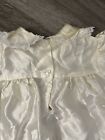 Baby Girl Toddler Formal White Dress Embroidered Lace Collar Vintage 