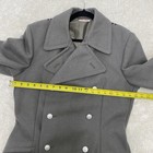 Vtg East German Wool Nva Military Double Breasted Overcoat Trench M-44 Gray