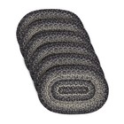Vhc Brands Sawyer Mill Black White Jute Oval Placemat Set Of 6 10x15
