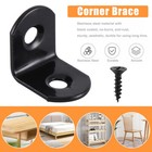 Lot Black L Bracket Corner Brace Sets Stainless Steel Home 90 Degree Right Angle