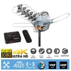 200 Mile Outdoor Tv Antenna Motorized Amplified V uhf Hdtv 1080p 4k 360   Rotate
