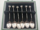 Sterling Silver Set Of Six Matching Caged Freshwater Pearl Spoons