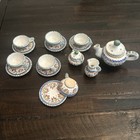 Miniature  Child   s Spanish Tea Set -17 Piece Pottery Teapot  Pitcher cups plates