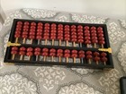Estate Antique Asian Chinese Wooden Lotus Flower Brand Abacus 13 Rods 91 Beads