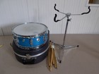 Vintage 1968-72 Ludwig Standard Snare Drum Blue Sparkle Nice  Stand  Case  Stick