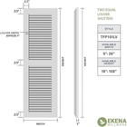 Ekena Millwork 18x55 True Fit Pvc Two Equal Louver Shutters Pair Unfinished