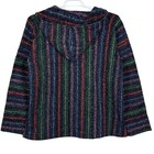 Vintage Inspired Baja Hoodie Mexican Blanket Pullover Multicolor Striped Hippie