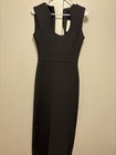 Scanlan Theodore Black Crepe Knit Scoop Neck Sleeveless Zip Jumpsuit Xs