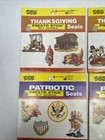 Vintage Eureka Dennison Seals Sticker Lot Holiday Thanksgiving Patriotic Easter