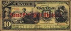 1898 Mexico  El Banco Yucateco 10 Pesos Banknote  Seated Figure With A Caduceus