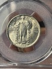 1918-d 25c Pcgs Au-58 Standing Liberty Quarter