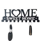 Wall Mount Key Holder Rack Metal Key Hooks Entryway Organizer Black