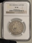 1853-p Seated Liberty Half Dollar  Ngc Xf-40   Arrows And Rays