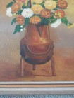 Vintage Floral Oil Painting On Canvas  Beautiful  Piece