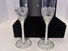 Wedding Champagne Toasting Flutes  2  Elegant Stem Rhinestones Bling Hallmark