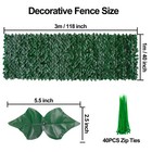 118 x39  Artificial Privacy Fence Wall Screen Faux Ivy Leaf Outdoor Garden Decor