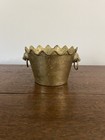 Vintage Solid Brass Cachepot  planter  With Handle