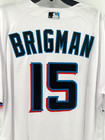  15 Bryson Brigman Miami Marlins Game Used Major League Majestic Jersey Size 48