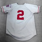 Majestic Boston Red Sox Jersey Youth L Grey Good  2 Mlb Baseball Made In Usa