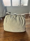 Vtg 50 60 s Lumured Petite Bead Ivory Hand Bag Purse Metal Frame Pinsnap Closure
