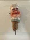 Vintage Figural Chef Bottle Pourer Stopper Novelty Cork Liquor Decanter Spout
