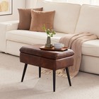 Storage Ottoman Upholstered Stool With Padded Seat  Tufted Vanity Stool With    