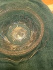 Vintage Clear Glass Serving Bowl With Starburst Design W  Lip Scalloped Edges