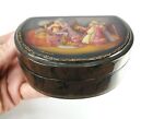 Vintage Russian Signed Paper Mache  Lacquer Box Hand Painted Not A Transfer