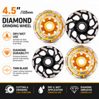 4 5  Diamond Cup Wheel Wet Dry Double Row Turbo Concrete Masonry Angle Grinder