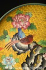11 2  Old Chinese Copper Cloisonne Carving Dynasty Palace Flower Bird Dish Plate