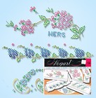 1950s Vintage Vogart Embroidery Transfer 256 Uncut 3 Floral Pillowcase Motifs