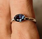 Antique Alexandrite Gemstone Oval Cut Solitire Style 14k White Gold Plated Band