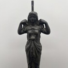 Vintage Cast Metal Bronze Art Deco Nouveau Lady Woman Table Lamp Or Candle Base