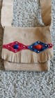 Vintage Handmade Native American Indian Small Shoulder Coins Purse Antique 