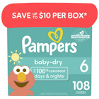 Pampers Baby Dry Baby Diapers Size 6  108 Count  select For More Options 