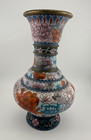 Cloisonn   9  Vase Enamel Floral Design Chinese Decorative
