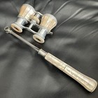 Antique Lemaire  Mother Of Pearl  Opera Glasses With Detachable Handle Bee Mark