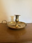 Vintage Brass Chamberstick Candle Holder Finger Loop Chamber Candlestick Large
